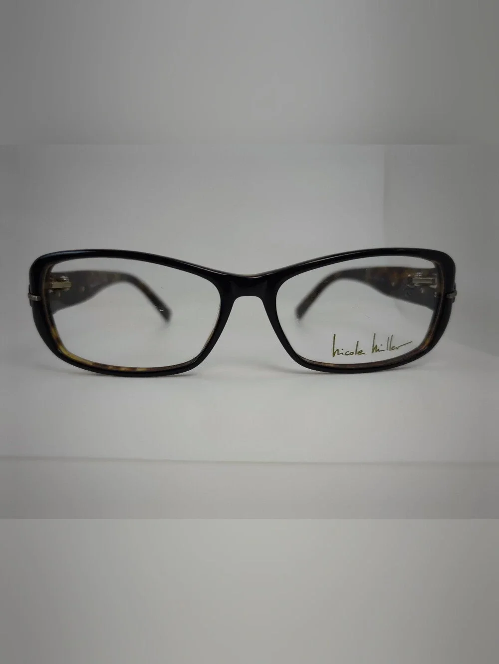 Nicole Miller. Fulton.  Black Tortoiseshell Rectangular Women's Glasses.